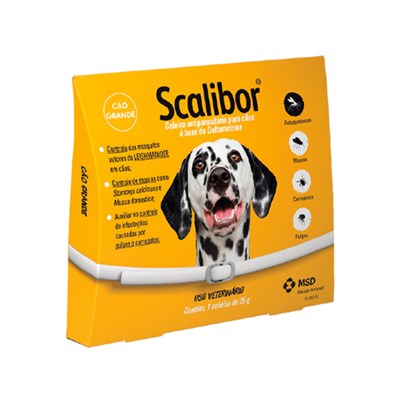 Coleira Antiparasitária Scalibor MSD 25gr com 65cm para Cachorros