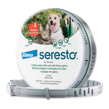 Coleira Antipulgas e Carrapatos Seresto 12,5gr para Cachorros e Gatos com menos de 8kg com 38cm - Imagem principal