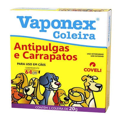 Coleira Antipulgas e Carrapatos Vaponex para cães 20g com 64cm