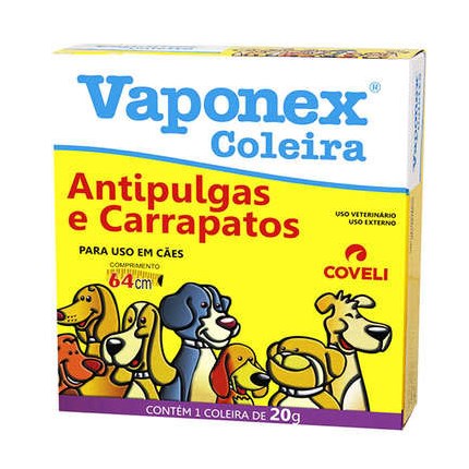 Coleira Antipulgas e Carrapatos Vaponex para cães 20g com 64cm