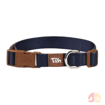 Coleira Avulsa Basic Marinho Caqui M para Cães - Imagem principal