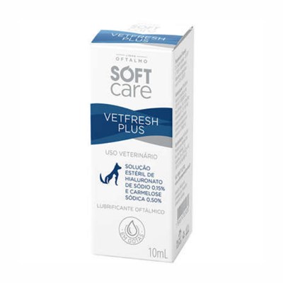 Colírio Lubrificante Oftálmico Soft Care Vetfresh Plus para Cachorros e Gatos 10ml
