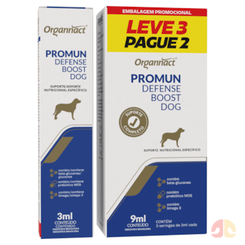 Combo Suplemento Promun Defense Boost Dog Organnact para Cães 9ml - Imagem principal