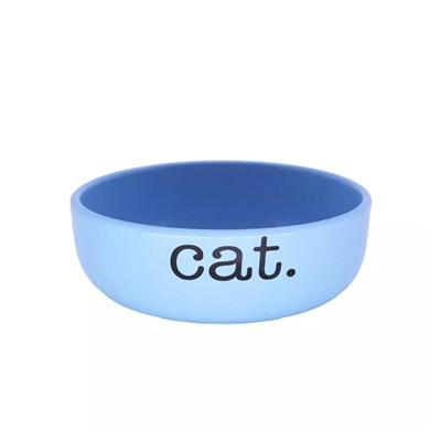 Comedouro Cerâmica Cat Azul para Gatos P
