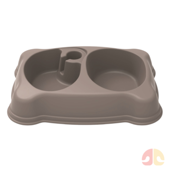 Comedouro e Bebedouro Plast Pet 600ml Nocciola para Cães e Gatos - Imagem principal
