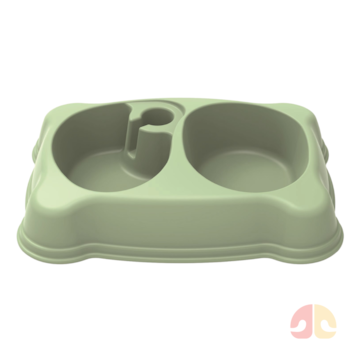 Comedouro e Bebedouro Plast Pet 900ml Verde para Cães e Gatos - Imagem principal