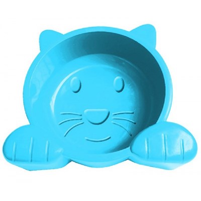 Comedouro Pet Injet Cat Face Azul