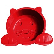 Comedouro Pet Injet Cat Face Vermelha