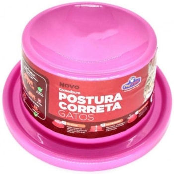 Comedouro Postura Correta Pet Injet para Gatos Rosa - Imagem principal