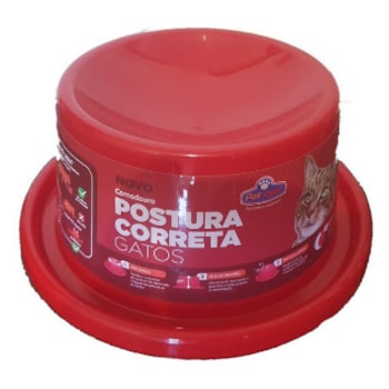 Comedouro Postura Correta Pet Injet para Gatos Vermelho - Imagem principal