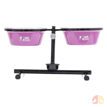 Comedouro Suspenso NF Pet Duplo Anti Formiga 500ml Rosa para Cães Filhotes - Imagem principal