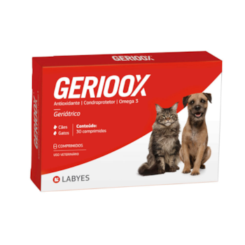 Condroprotetor Antioxidante Gerioox Labyes Para Cães e Gatos Com 30 Comprimidos - Imagem principal