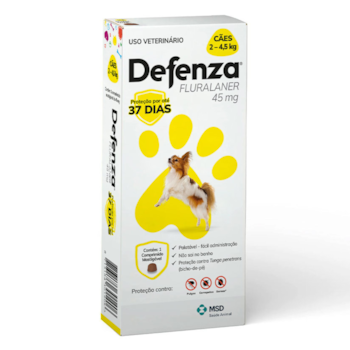 Defenza Antipulgas e Carrapatos MSD para Cães de 2 a 4,5kg com 1 Comprimido Mastigável - Imagem principal