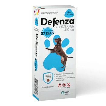 Defenza Antipulgas e Carrapatos MSD para Cães de 20 a 40kg com 1 Comprimido Mastigável - Imagem principal
