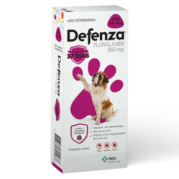 Defenza Antipulgas e Carrapatos MSD para Cães de 40 a 56kg com 1 Comprimido Mastigável - Imagem principal