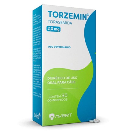 Diurético Torzemin Torasemida 2mg com 30 Comprimidos para Cães