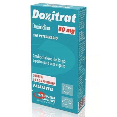 Doxitrat 80mg para Cachorros e Gatos com 24 comprimidos