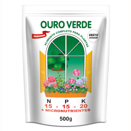 Fertilizante em pó Ouro Verde Fórmula 15.15.20 + Micronutrientes com 500 gr