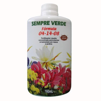 Fertilizante Liquido Concentrado Fórmula 04.14.08 Sempre Verde com 160 ml