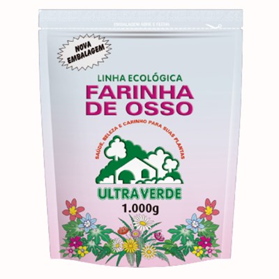 Fertilizante Orgânico Farinha de Osso Ultraverde com 1kg