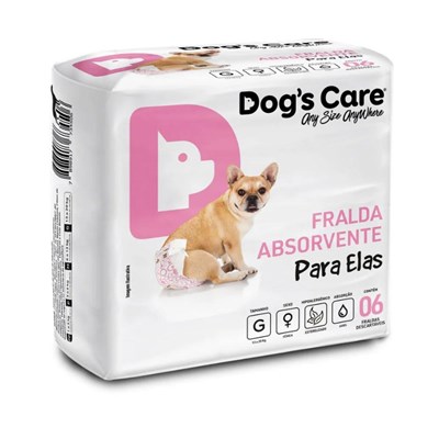 Fralda Higiênica Dog's Care Para Fêmeas G com 6 Unidades