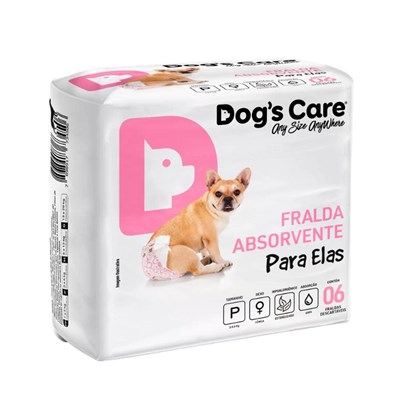 Fralda Higiênica Dog's Care Para Fêmeas P com 6 Unidades