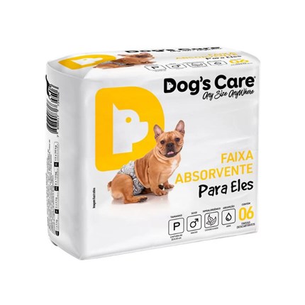 Fralda Higiênica Dog's Care Para Machos P com 6 Unidades