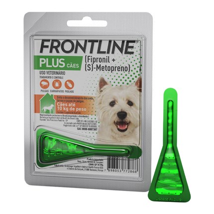 Frontline Plus Antipulgas e Carrapatos para Cães até 10kg