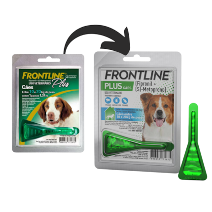 Frontline Plus Antipulgas e Carrapatos para Cães de 10 a 20kg