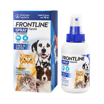 Frontline Spray Antipulgas e Carrapatos 100ml para Cães e Gatos