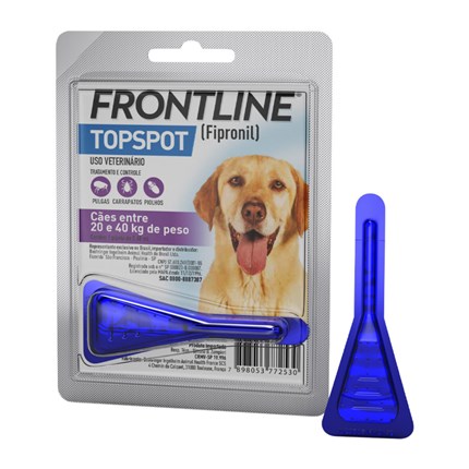 Frontline TopSpot Antipulgas e Carrapatos para Cães de 20 a 40kg
