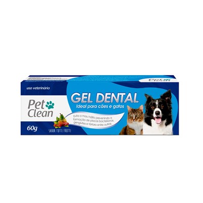Gel Dental Tutti Frutti Pet Clean para Cães e Gatos 60 gr