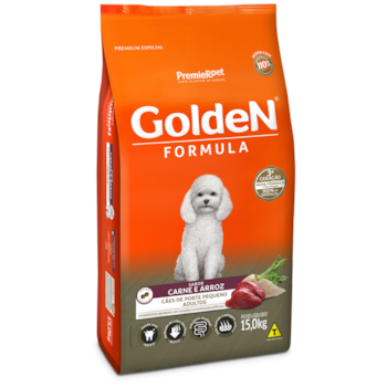 Golden Formula Cães Adultos Porte Pequeno Carne e Arroz Mini Bits 15kg - Imagem principal