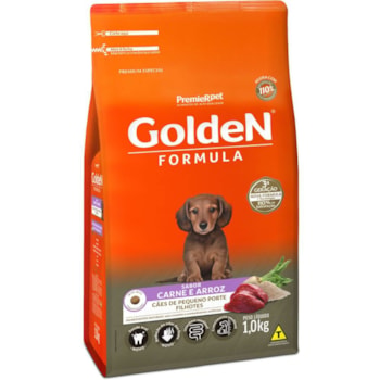Golden Formula Cães Filhotes de Porte Pequeno Carne e Arroz Mini Bits 1kg - Imagem principal