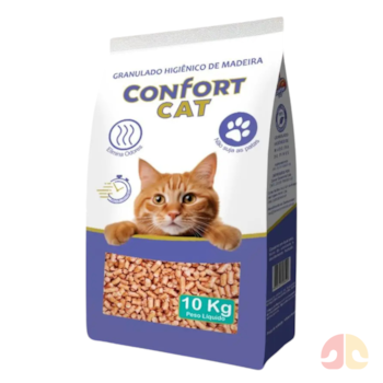Granulado Higiênico Confort Cat Madeira Ecológica 10 kg para Gatos - Imagem principal