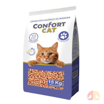 Granulado Higiênico Confort Cat Madeira Ecológica 15 kg para Gatos - Imagem principal
