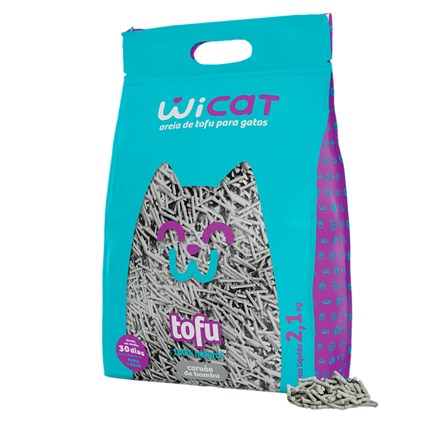 Granulado Higiênico de Tofu Wicat Carvão de Bambu 2,1kg