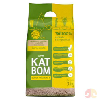 Granulado Sanitário Katbom Capim Limão Biodegradável para Gatos 3kg - Imagem principal