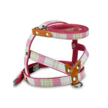 Guia e Peitoral AMF Xadrez Rosa para Cachorro Nº03 - Imagem principal