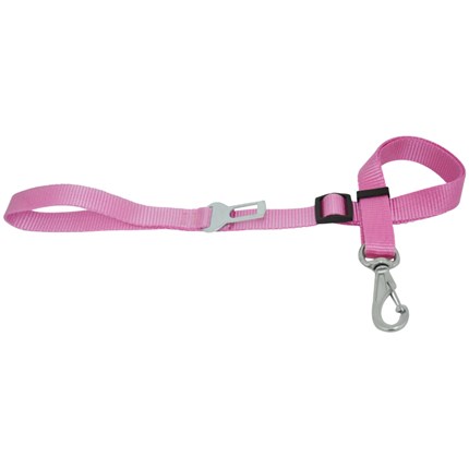 Guia Regulável Rosa São Pet com Cinto de Segurança para Cachorros de 100X1,5cm