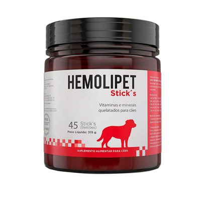 Hemolipet Stick's suplemento para cachorros 45 bastões