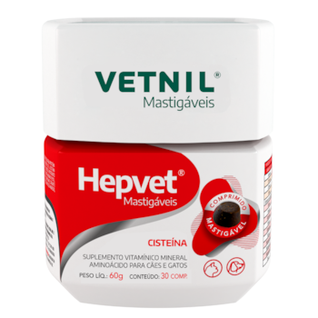 Hepvet Mastigáveis Suplemento Vitamínico para Cães e Gatos 30 Comprimidos - Imagem principal