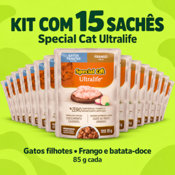 Kit 15 Sachês Special Cat Ultralife 85g Gatos Filhotes Sabor Frango - Imagem principal