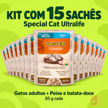 Kit 15 Sachês Special Cat Ultralife 85g Gatos Sabor Peixe - Imagem principal
