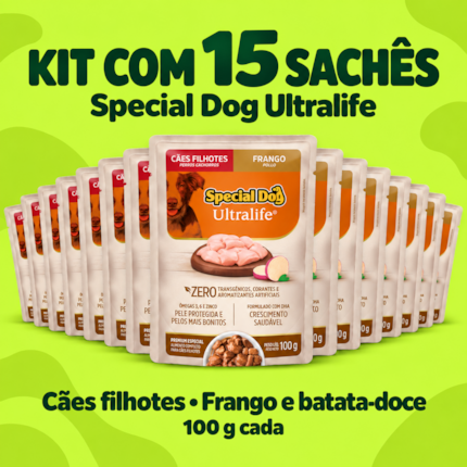 Kit 15 Sachês Special Dog Ultralife 100g Cães Filhotes Sabor Frango - Imagem principal