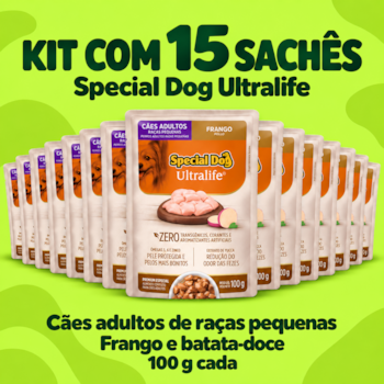 Kit 15 Sachês Special Dog Ultralife 100g Cães Raças Pequenas Sabor Frango - Imagem principal