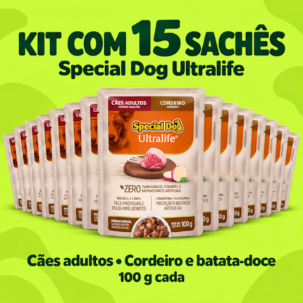 Kit 15 Sachês Special Dog Ultralife 100g Cães Sabor Cordeiro - Imagem principal