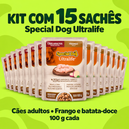 Kit 15 Sachês Special Dog Ultralife 100g Cães Sabor Frango - Imagem principal