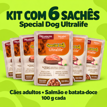 Kit 15 Sachês Special Dog Ultralife 100g Cães Sabor Salmão - Imagem principal