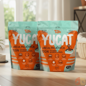 Kit 2 Areias Yucat Higiênica Para Gatos Mandioca Biodegradável 4Kg - Imagem principal